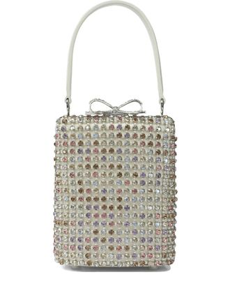 Self Portrait crystal-embellished mini bag - women - Leather - One Size - Silver