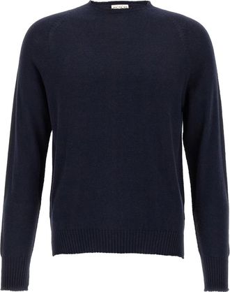 Maryya Cashmere Katoenen Trui - Heren - Ronde hals truien - Blauw - M - Katoen - Truien & Vesten