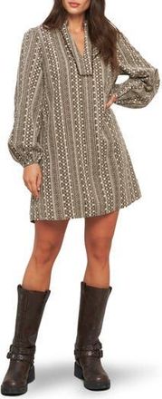 Flying Tomato Textured Long Sleeve Dress in Brown at Nordstrom Rack, Size Medium