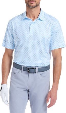 Robert Graham Links & Drinks Performance Golf Polo in Light Blue at Nordstrom, Size Xxx-Large