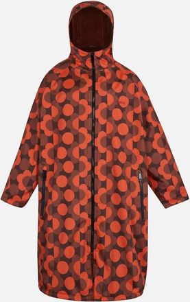 Regatta Womens Regatta Womens/Ladies Orla Kiely Flowers Changing Robe - Red Burnt Henna - Size: 22/26/24/28/6/14/10/16/18/20/2/4/8/12