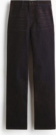 H&M Flocked Straight High Jeans in Dark Brown at Nordstrom, Size 10