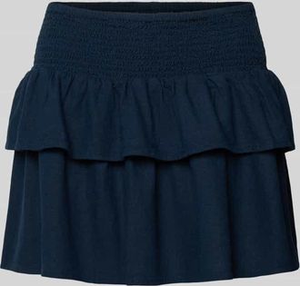 Only Ausgestellter Mini-Rock aus Viskose-Leinen-Mix Modell GOA in Marine, Gr&ouml;&szlig;e XL