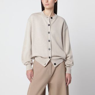 Jacquemus Cardigan Moulin beige chiaro in lana merino