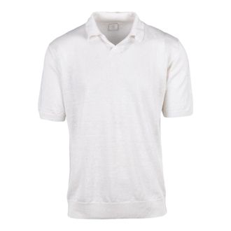Eleventy Polo Shirts, male, White, Size: 2XL Polo Garzata