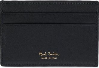 Paul Smith logo-print leather cardholder - men - Leather - One Size - Blue