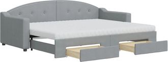 vidaXL Vidaxl - Sof&aacute; Cama Nido Con Cajones Tela Gris Claro 80x200 Cm