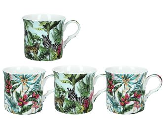 OEM Juego De 4 Tazas - Safari Tropical (fbch)