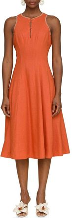 Avec Les Filles Halter Paneled Swing Dress