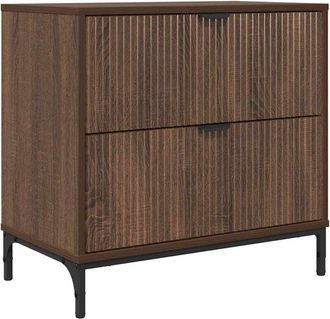 vidaXL Bedside Table Brown oak 63.5 x 36 x 61 cm Engineered wood vidaXL