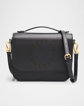 Stella McCartney Logo Perforated Foldover Top Crossbody Bag