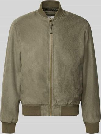 Jack & Jones Jack & Jones Bomberjacke in Leder-Optik mit Stehkragen in Oliv, Gr&ouml;&szlig;e XXL