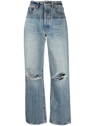 Amiri Jeans a vita alta con effetto vissuto - Blu