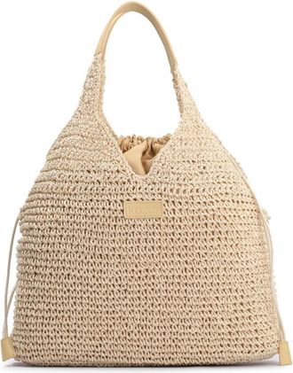 Kazar Beige geweven raffiatas - Dames - Schoudertassen - Beige - ONE Size - Tassen