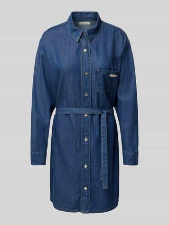 Calvin Klein Jeans Knielanges Jeanskleid mit Brusttasche in Marine, Gr&ouml;&szlig;e S