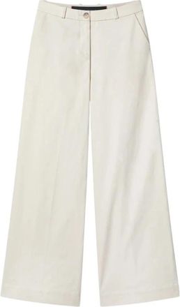 Roberto Ricci Design Wijde broek - Dames - Wijde Broeken - Beige - 2XS - Katoen - Broeken