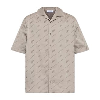 Off-white Short Sleeve Shirts, male, Beige, Size: 2XL Logo Shirt