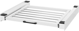 ML Design Ml-design - Bastidor Intermedio Con Tendedero Extra&iacute;ble De Acero 60,5x54,5 Cm Blanco Soporte De Conexi&oacute;n Para Lavadora Y Secadora Kit Intermedio Unive