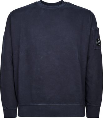 C.P. Company Brushed Diagonal Fleece Lens Crewneck Sweatshirt