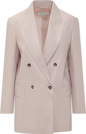 Max Mara Ombrosa Double-breasted Blazer - Dames - Blazers - Roze - M - Wol - Jassen