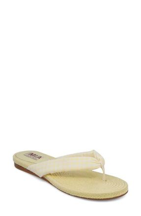 Mia Aleena Espadrille Flip Flop in Yellow/White at Nordstrom, Size 8.5
