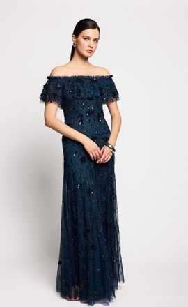 Beauut Floral Embellished Sequins Maxi Dress in Navy at Nordstrom, Size 12