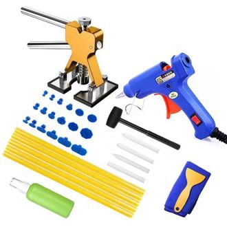 OEM Kit De Herramientas Para Reparaci&oacute;n De Abolladuras Sin Pintura (dorado) 34 Piezas Para Carrocer&iacute;a Con Pistola De Pegamento, Extractor De Abolladuras D
