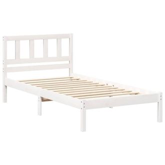 Berkfield Home with Headboard White 90 x 200 cm Solid pine wood