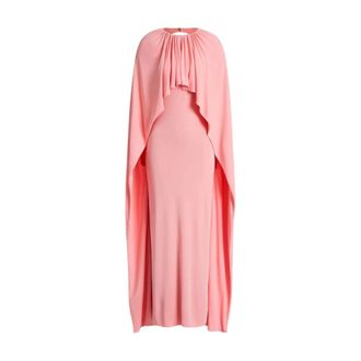 Alberta Ferretti Viscose Jersey Column Gown with Back Cut-Out - female - Alberta Ferretti - Gowns - Pink - L - Dresses