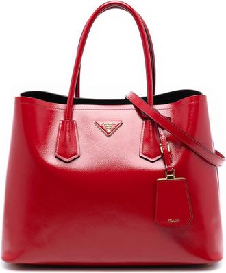 Prada Pre-owned Prada Medium Saffiano Vernice Double Satchel 3T8OXCLFYS3IIBE3