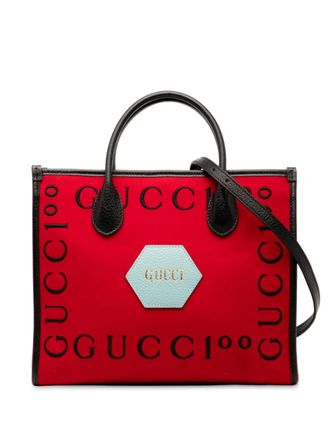 Gucci 2016-2025 Felt 100 Centennial satchel - Red