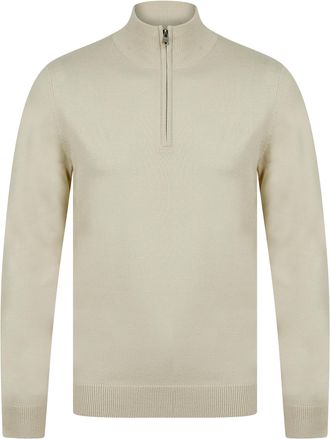 Kensington Eastside Mens Funnel Neck Quarter Zip Knitted Jumper