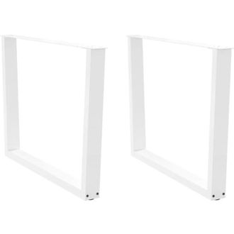 vidaXL Vidaxl - Patas Para Mesa De Comedor En Forma De V (2 Unidades), Color Blanco, 100 X (72-73,3) Cm, Acero