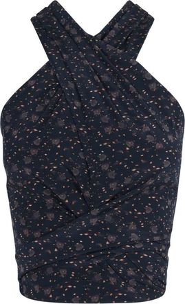 Cortana Halter Top in Zijde Stretch Hedy Print - Dames - Tops zonder mouwen - Zwart - XS - Tops