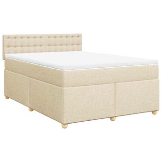 vidaXL Giroletto A Molle Con Materasso Crema 140x19 Cm In Tessuto Vidaxl