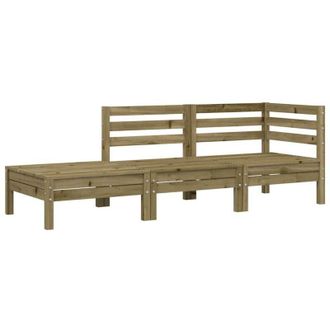 vidaXL Divano da Giardino a 3 Sedute in Legno Impregnato di Pino vidaXL
