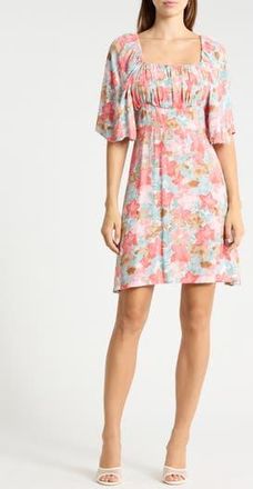 Ichi Floral Print Dress in Multi Flower at Nordstrom Rack, Size 10 Us / 42 Eu