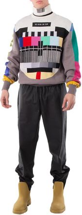 VTMNTS TV Branded Turtleneck Wool-Blend Sweater, Size X-Small