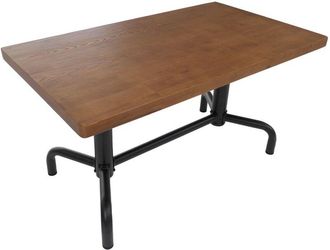 Hhg Mesa De Comedor Hhg-695, Mesa De Comedor, Madera Industrial 140 X 80 Cm, Natural, Estructura Negra