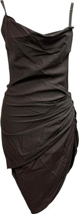 Jacquemus Pre-owned Womens La Montagne Backless Draped Mini Dress in Brown Viscose - Mocha - Size EU 36 (Womens)