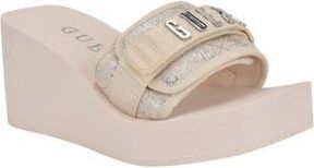 Guess Dellean Platform Wedge Sandal in Light Natural 110 at Nordstrom Rack, Size 8