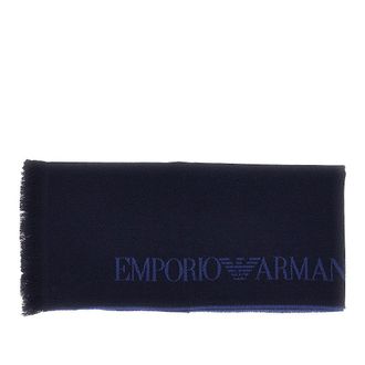 Emporio Armani Jacquard logo wool scarf Man One Size
