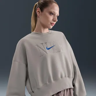 Nike Womens Nike Sportswear Phoenix Fleece Oversized Crew-Neck Sweatshirt in Grey | IH7811-009
