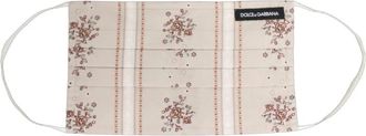 Dolce & Gabbana Gevouwen mondkapje met bloemenprint - Heren - Accessoires - Beige - Maat: ONE Size