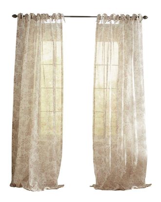 Elrene Westport Floral Tie-Top Sheer Curtain