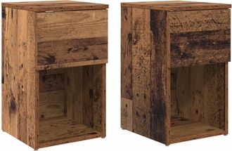 vidaXL Mueble Cama 2 Uds. Madera Envejecida 29 X 31,5 X 49 Cm Vidaxl