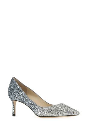 Jimmy Choo London Womens Embellished Romy 60 Pumps Silverduskblue Scarpe Con Tacco High Heel Shoes
