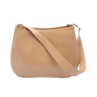 Ferragamo Pre-owned Shoulder Bags, female, Beige, Size: ONE SIZE Pre-owned Gancini Leather Shoulder Bag
