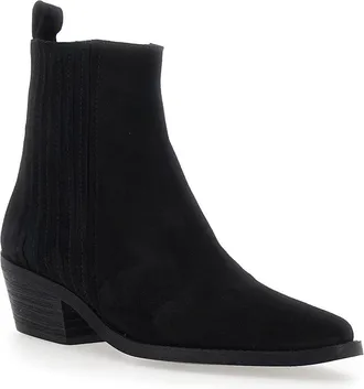 Pollini Womens Heeled Ankle Boots Black Suede