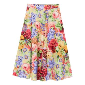 Moschino Midi Skirts, female, Multicolor, 2XS, Floral-print Skirt